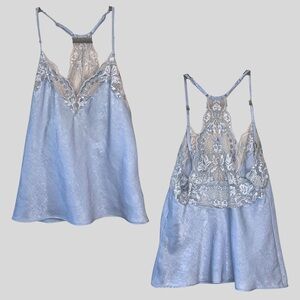 Lace Detail Light Blue Chemise
